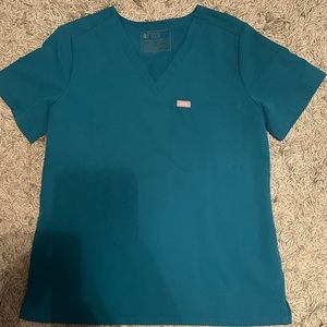 Figs Technical Collection Caribbean Blue Scrub Top Size Medium